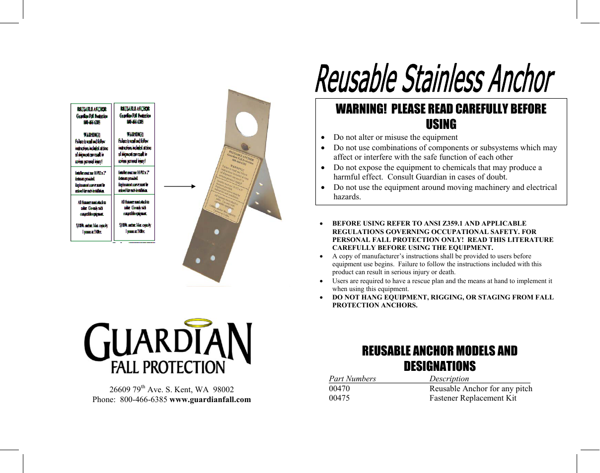 Stainless Steel Reusable Anchor