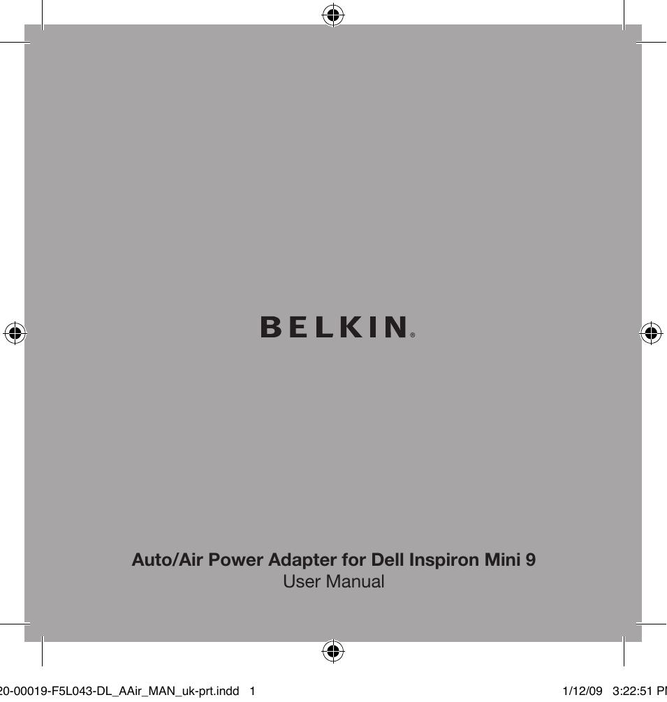 Auto/Air Power Adapter For Dell Inspiron Mini 9 0-00019-F5L043