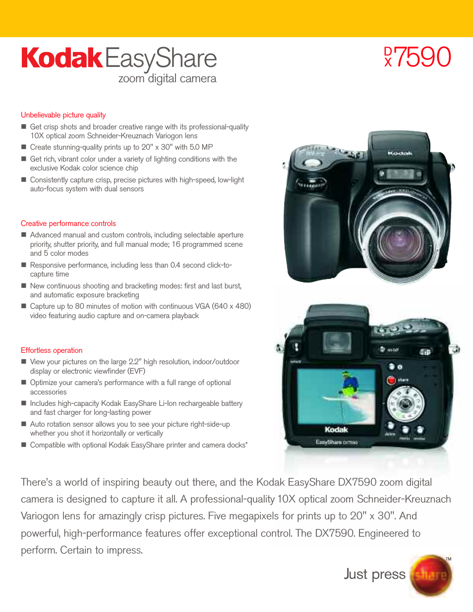 EasyShare Zoom Digital Camera DX7590