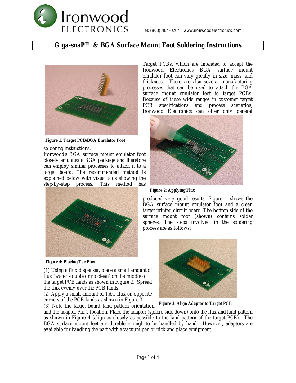GigaSnap and BGA Surface Mount Foot soldering instructions