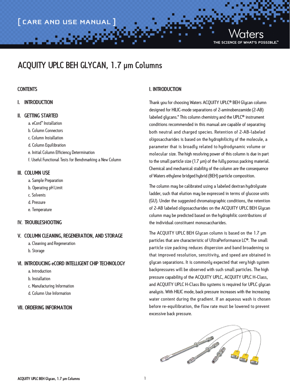 ACQUITY UPLC BEH Glycan, 1.7 µm Columns, Glycan Performance Test Standard