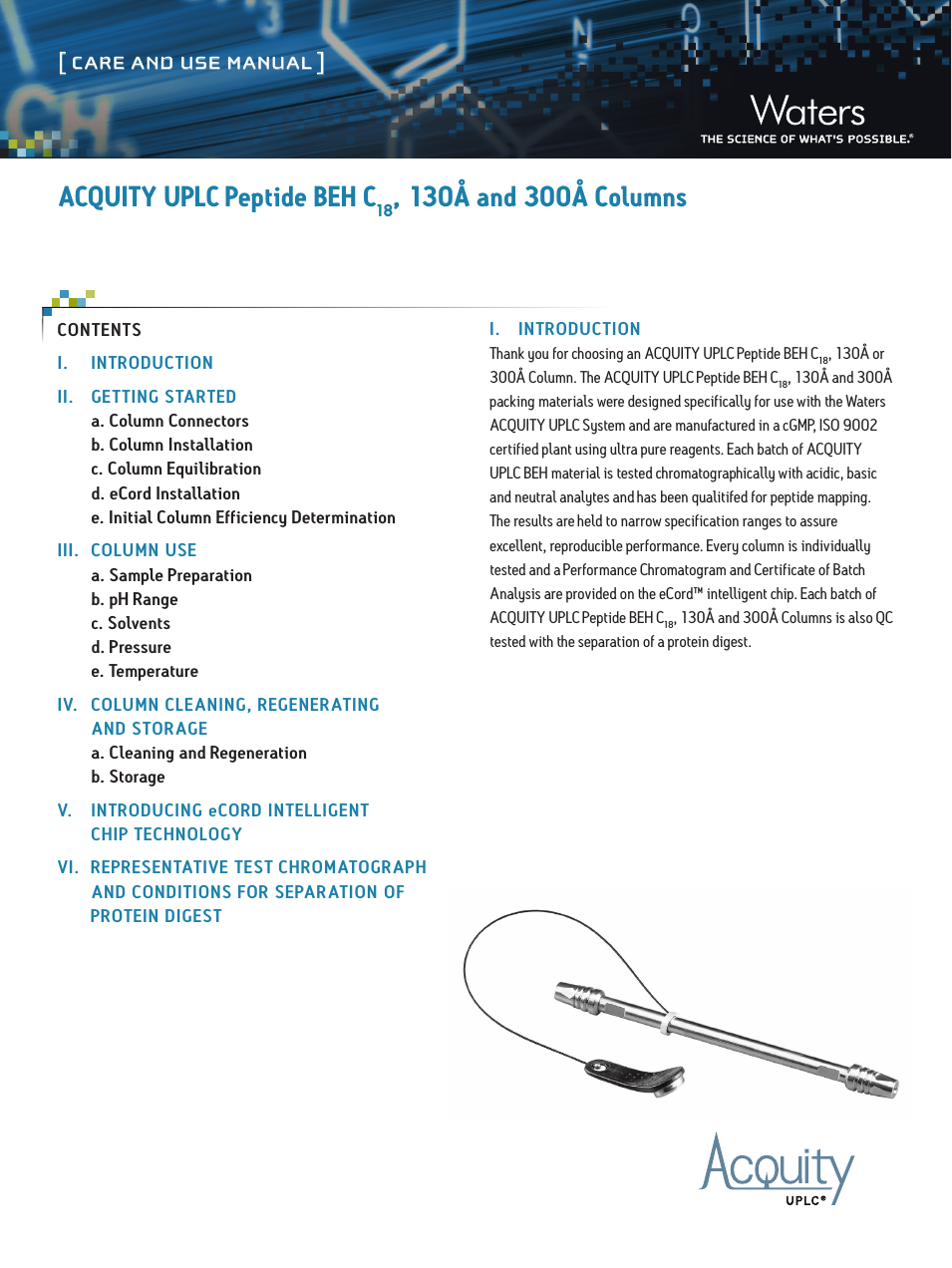 ACQUITY UPLC BEH130 and BEH 300 Columns