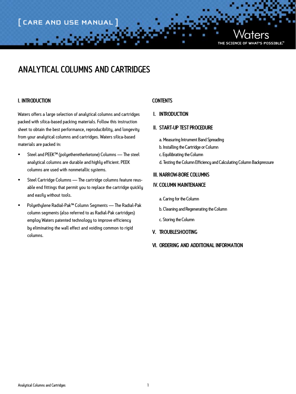 Analytical Columns and Cartridges
