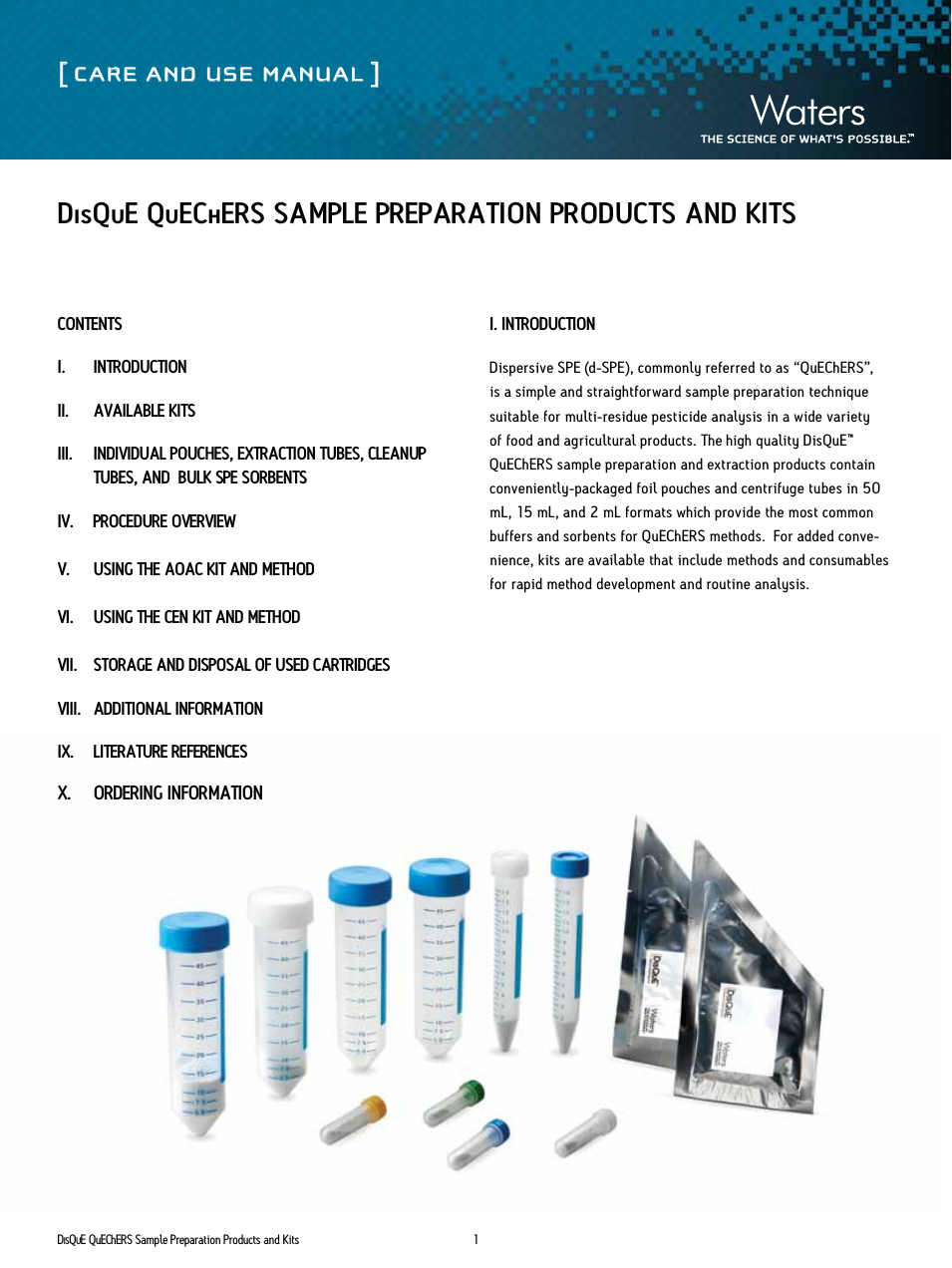 DisQuE Dispersive Sample Preparation Kit