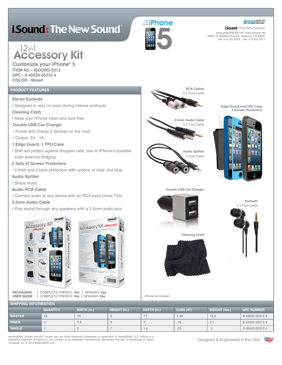 12 in 1 Accessory Kit for iPhone5-5s - Sell Sheet