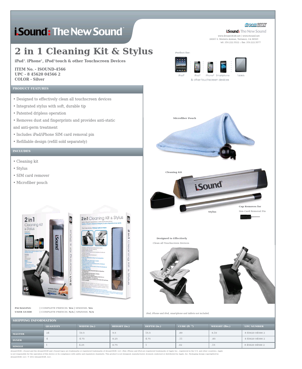 2 in 1 Cleaning Kit & Stylus - Sell Sheet