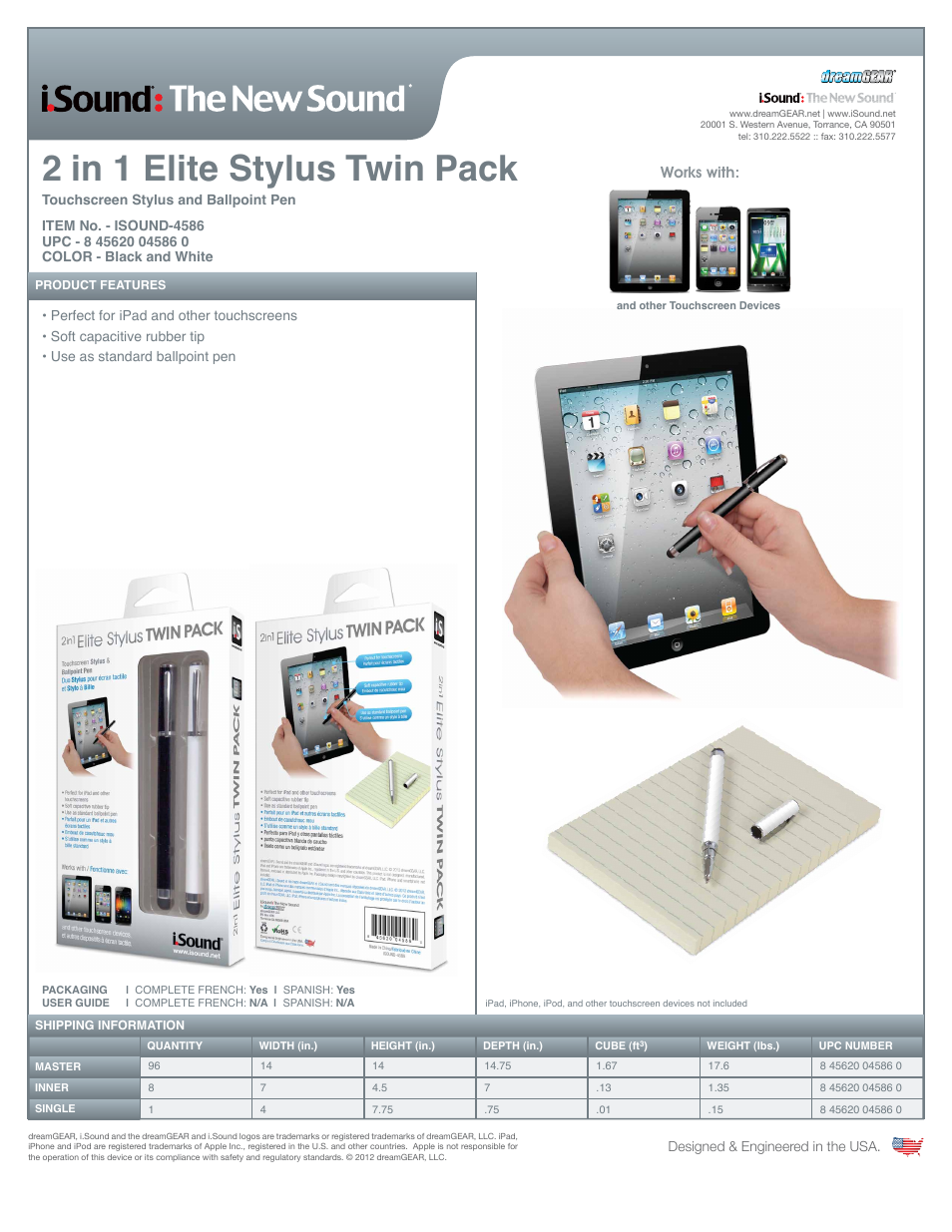 2 in 1 Elite Stylus Twin Pack - Sell Sheet