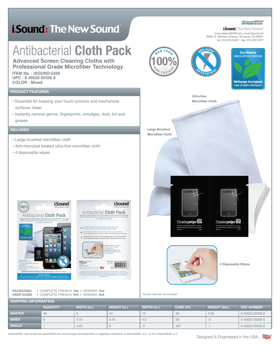 Antibacterial Cloth Pack - Sell Sheet