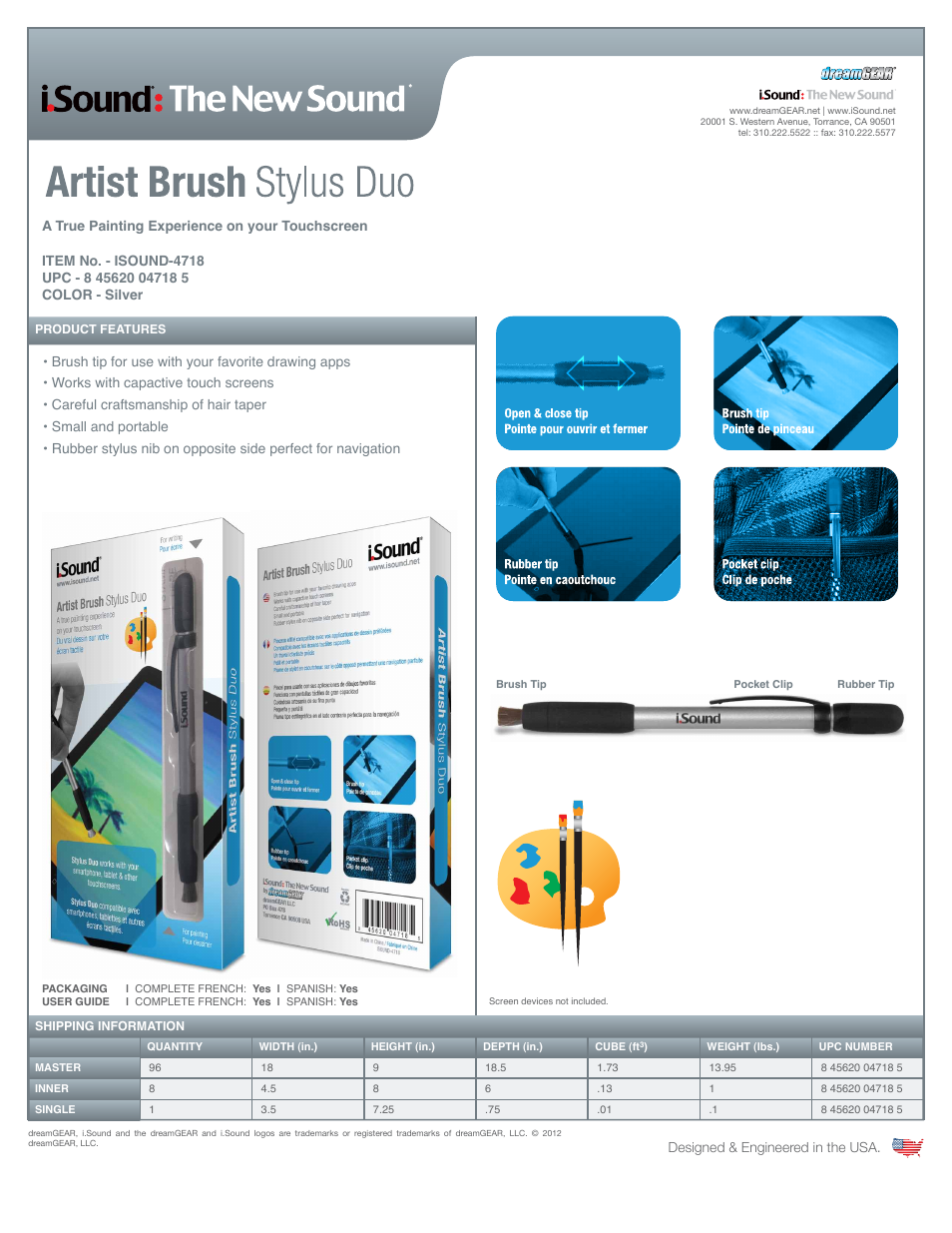 Artist Brush Stylus Duo - Sell Sheet