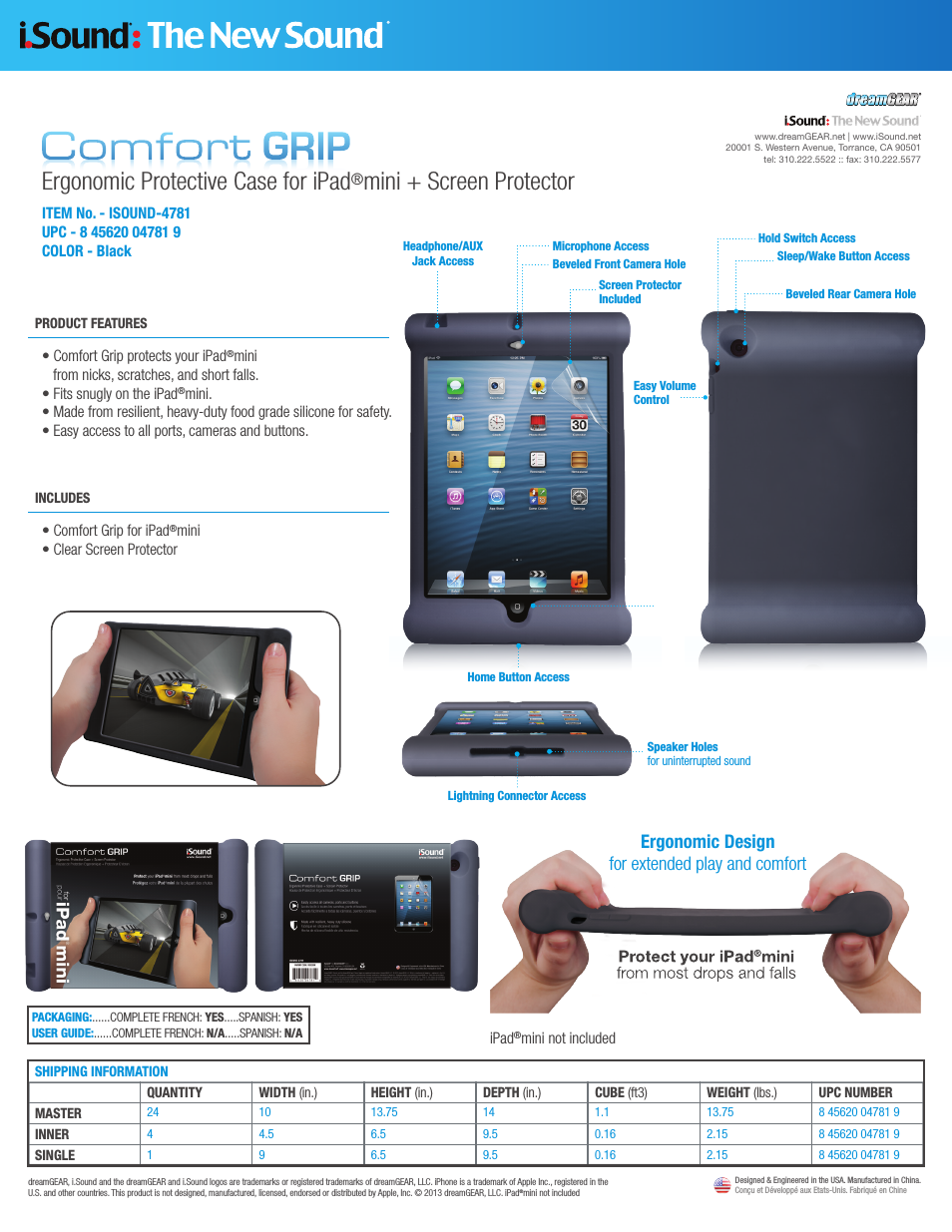 Comfort Grip for iPadmini + Screen Protector - Sell Sheet