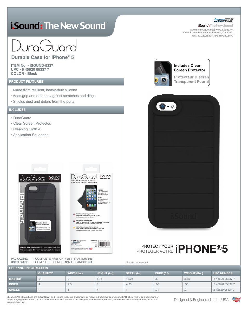 DuraGuard for iPhone5s + Screen Protector - Sell Sheet