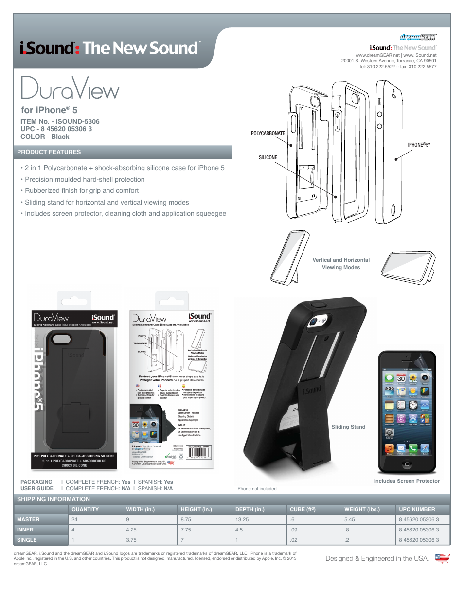 DuraView 2in1 Protective Case for iPhone5s - Sell Sheet