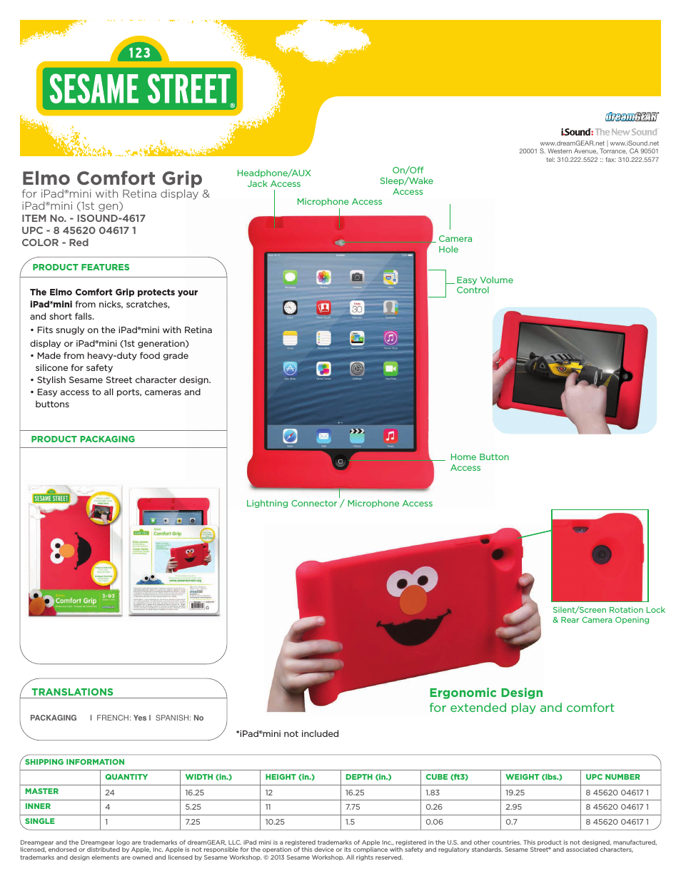 Elmo Comfort Grip for iPadmini - Sell Sheet