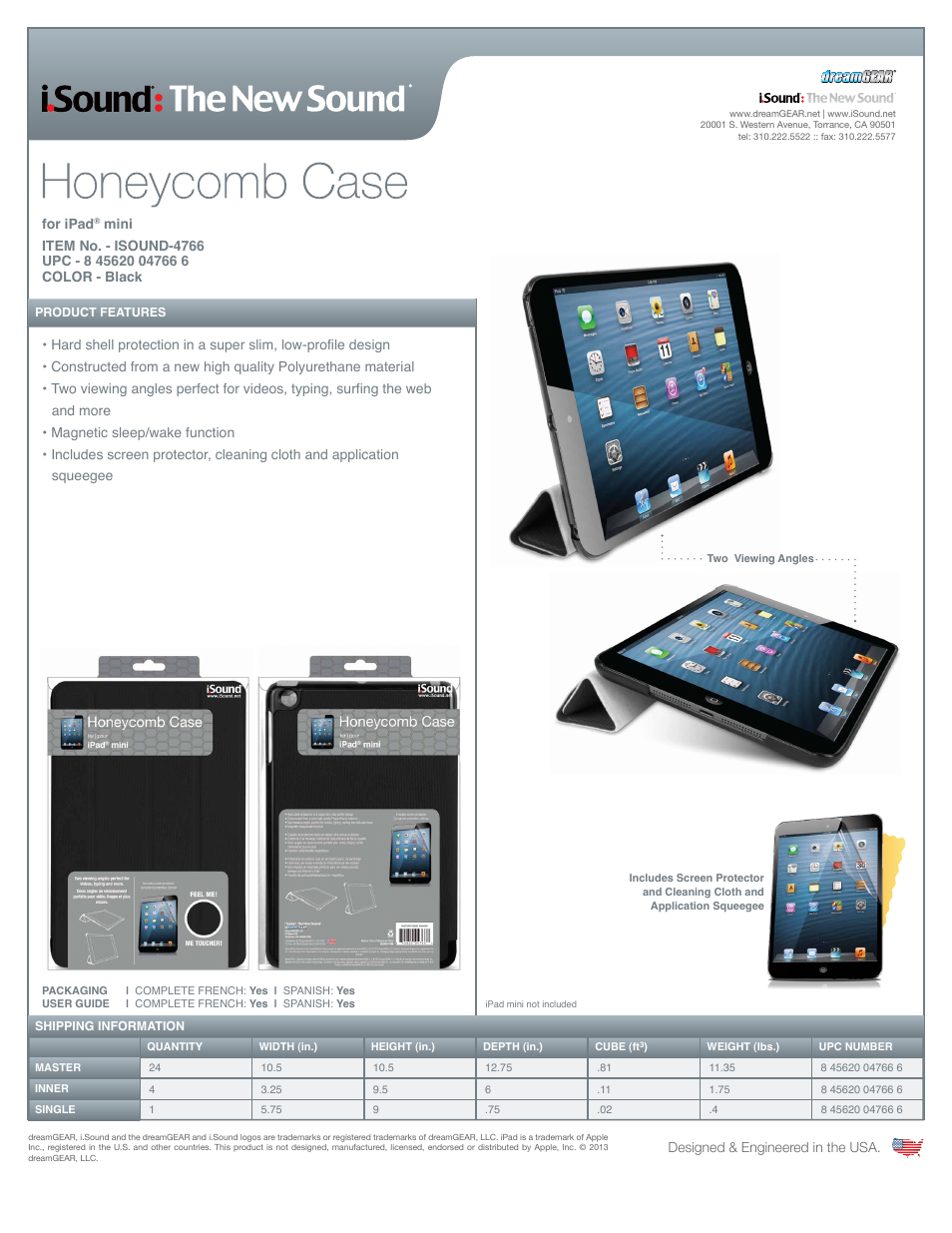 Honeycomb Case for iPadmini - Sell Sheet