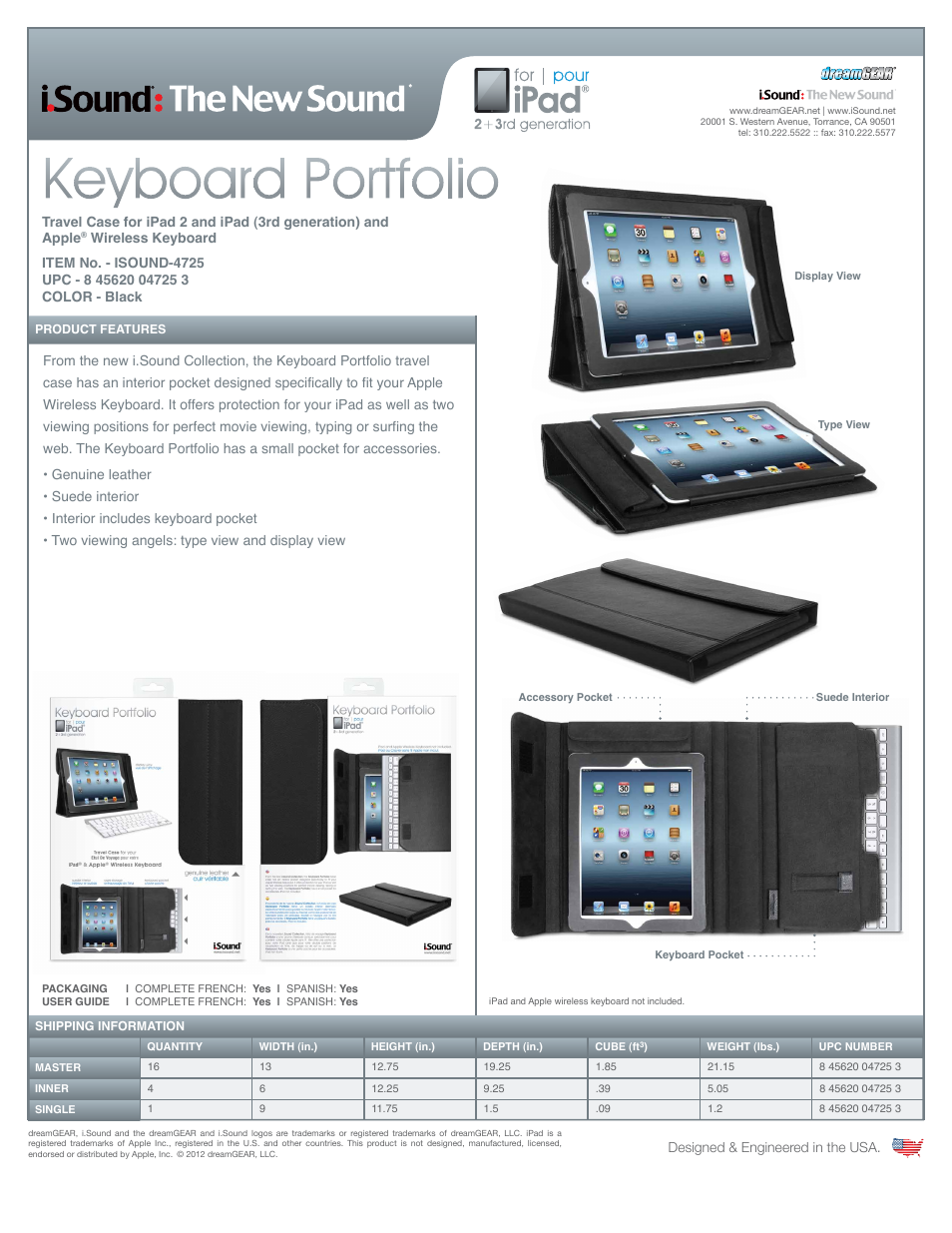 Keyboard Portfolio - Sell Sheet