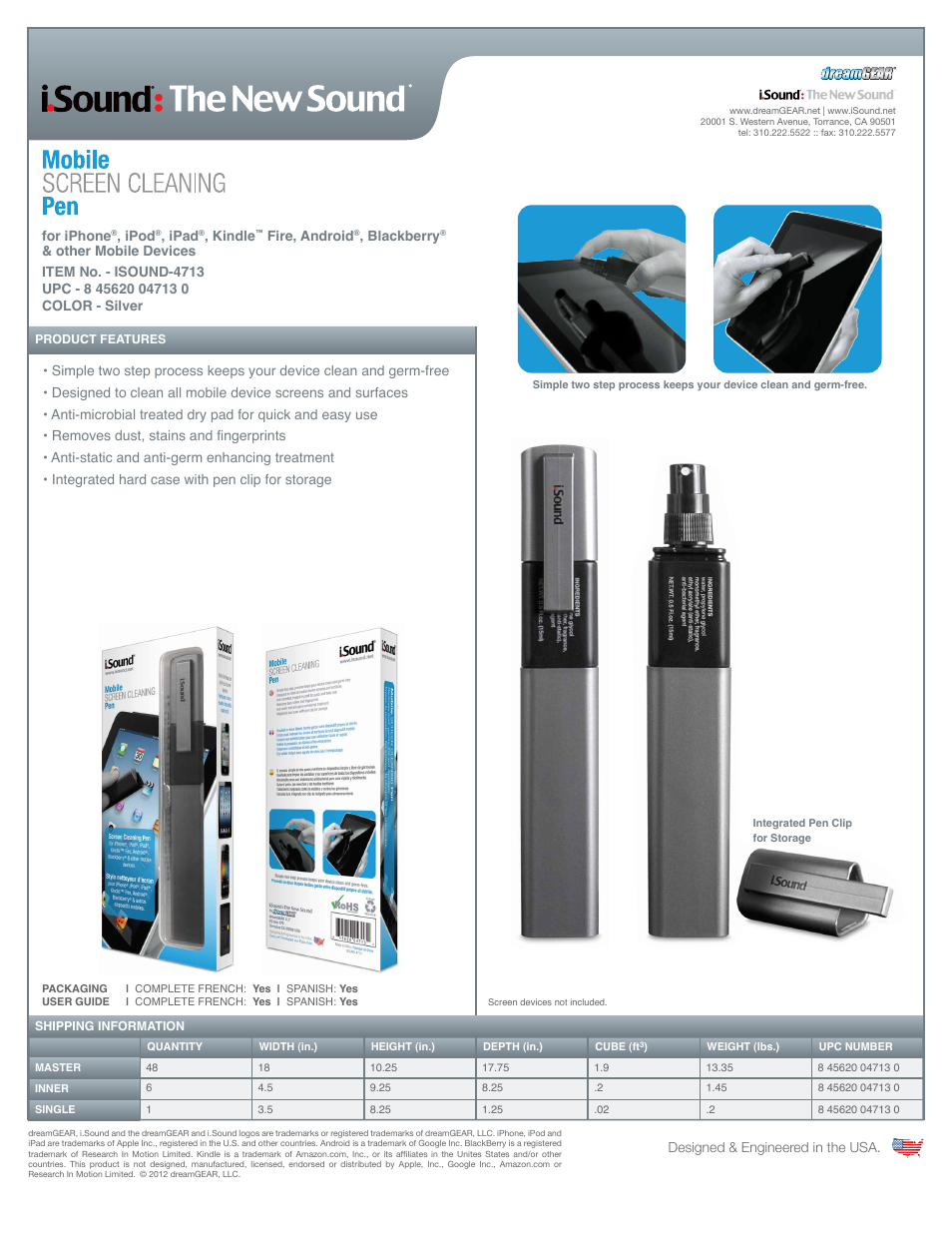 Mobile Screen Cleaning Pen - Sell Sheet