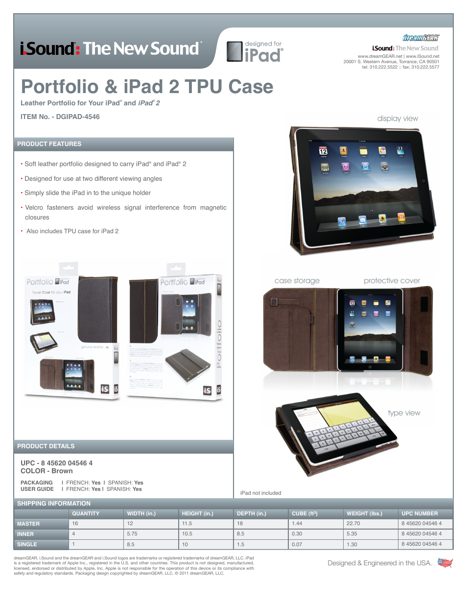 Portfolio for iPad and iPad 2 - Sell Sheet