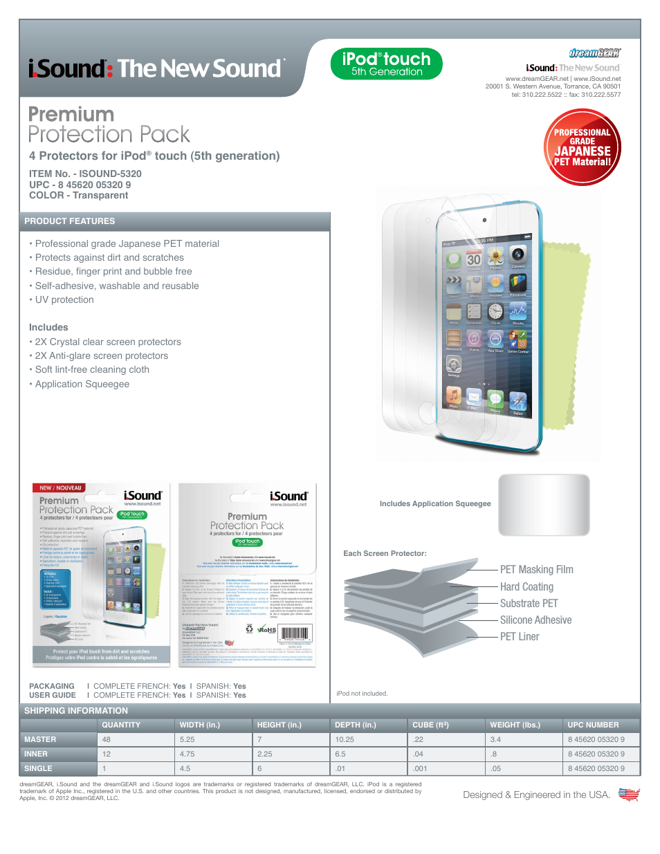 Premium Protection Pack for iPodtouch (5th gen) - Sell Sheet