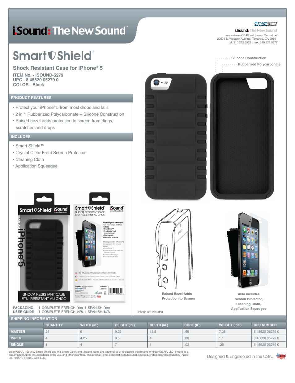 Smart Shield  Shock Resistant Case for iPhone5s - Sell Sheet
