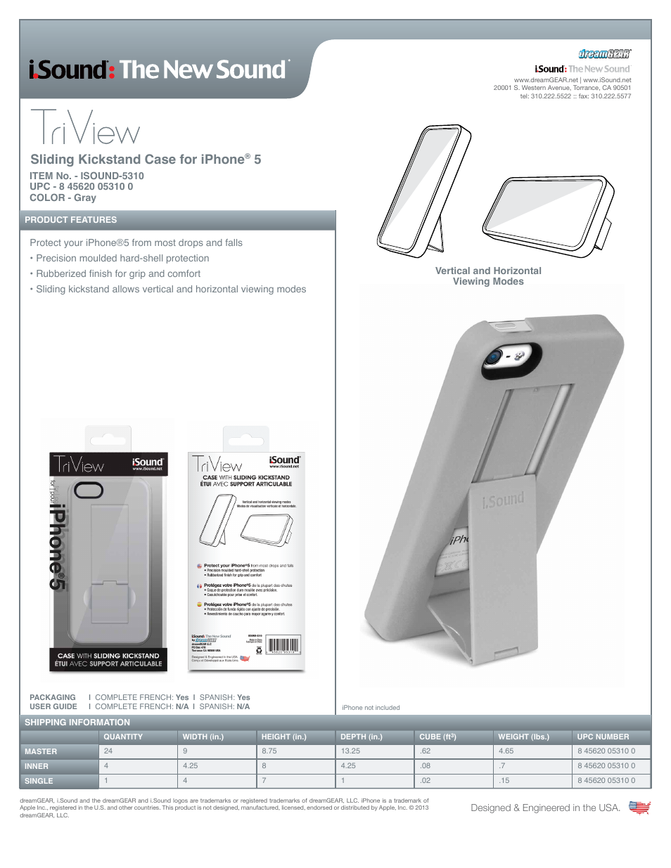 TriView for iPhone5 - Sell Sheet