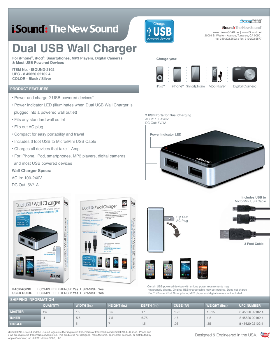 Dual USB Wall Charger - Sell Sheet