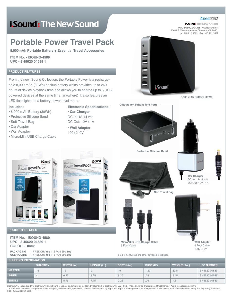 Portable Power Travel Pack - Sell Sheet