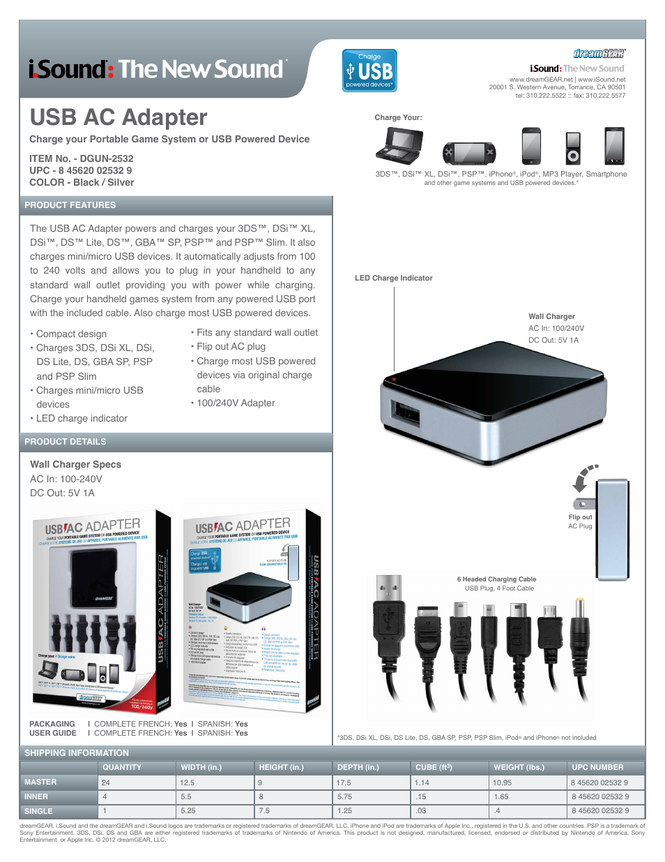 USB AC Adapter - Sell Sheet