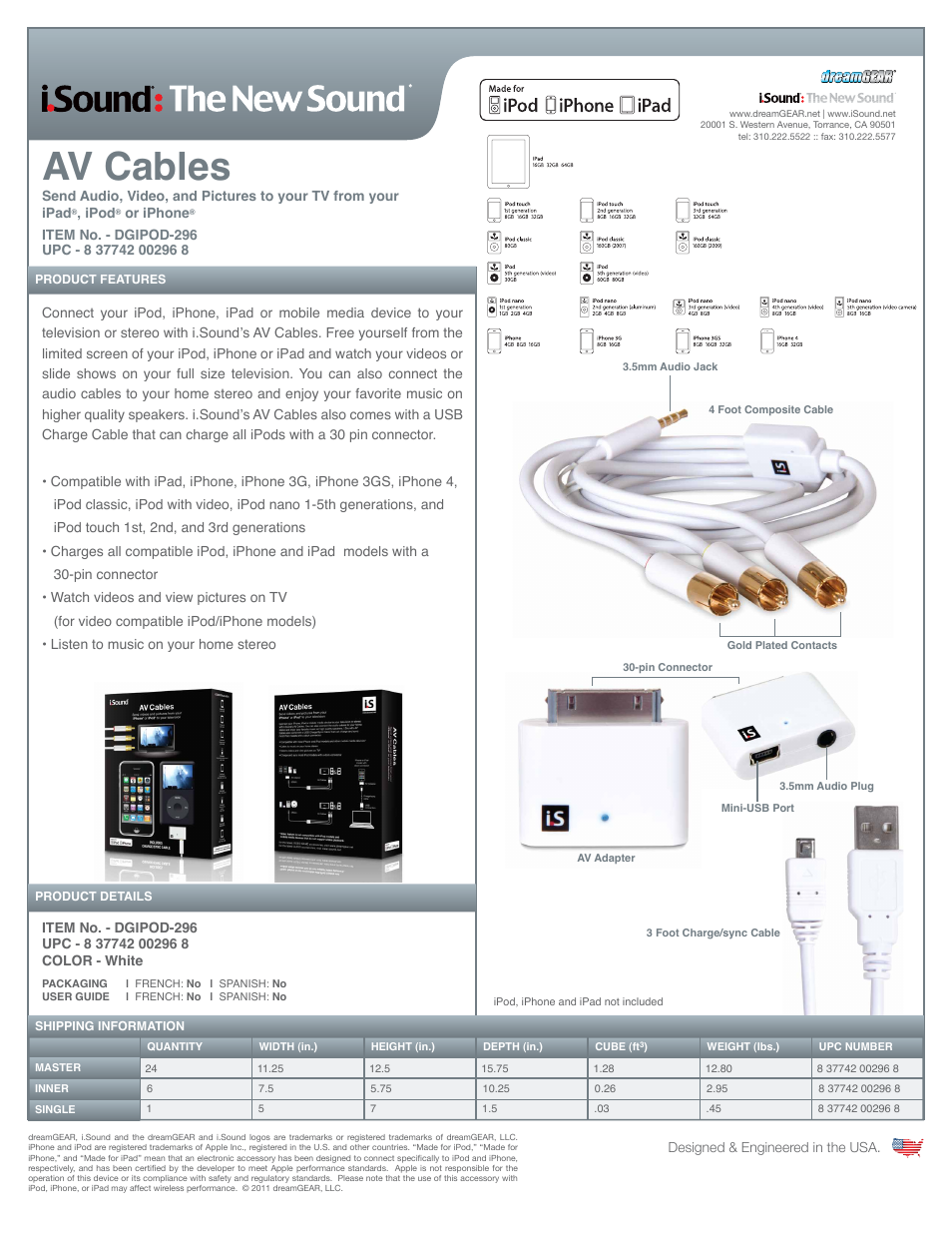 AV Cable - Sell Sheet