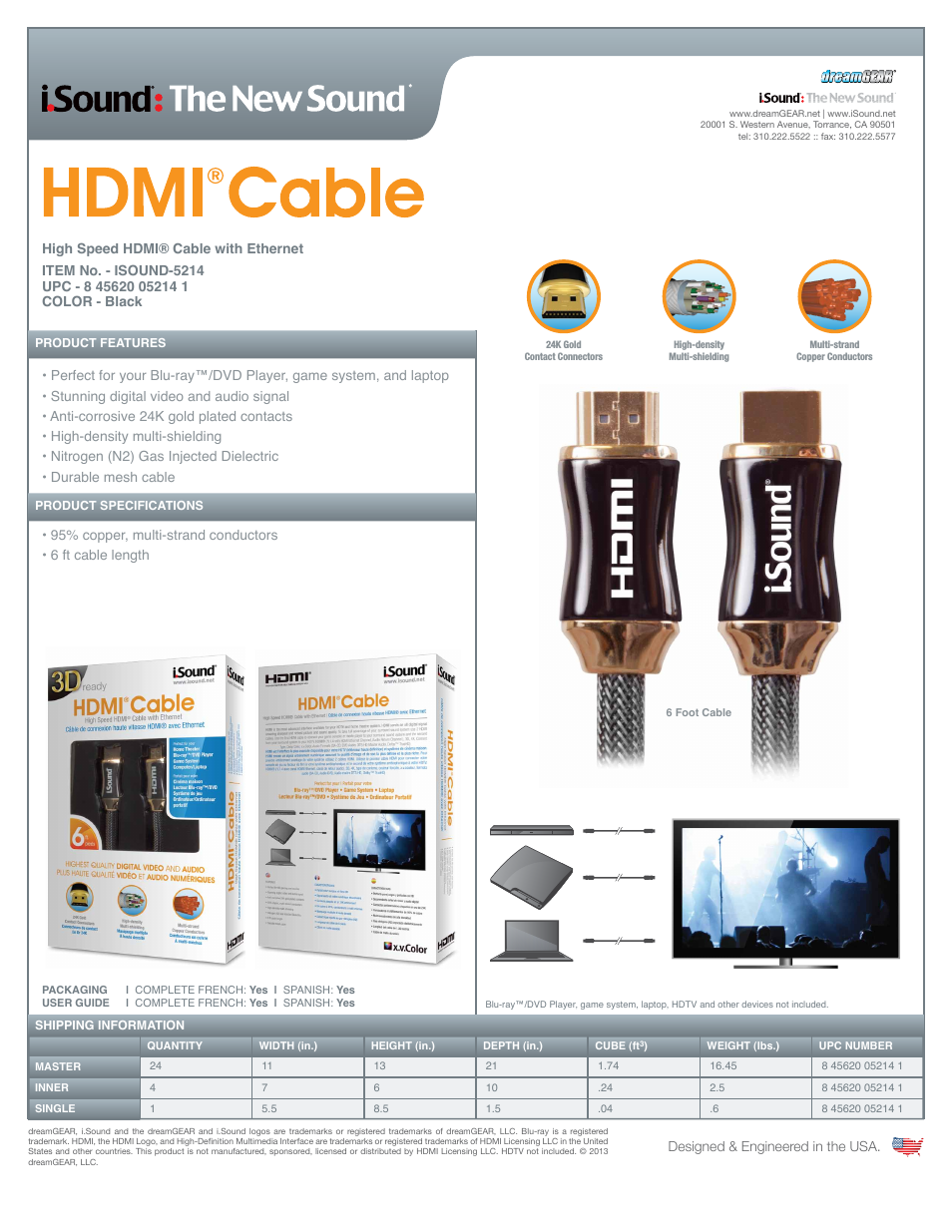HDMI Cable - Sell Sheet