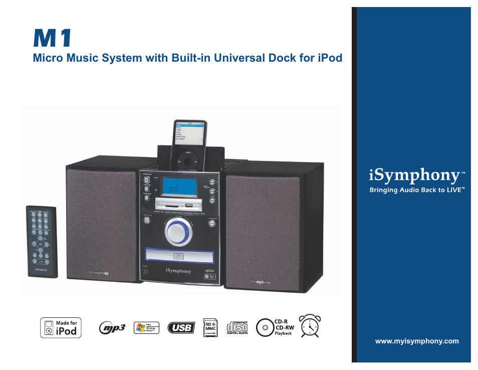 Micro Music System with Built-in Universal Dock for iPod M1