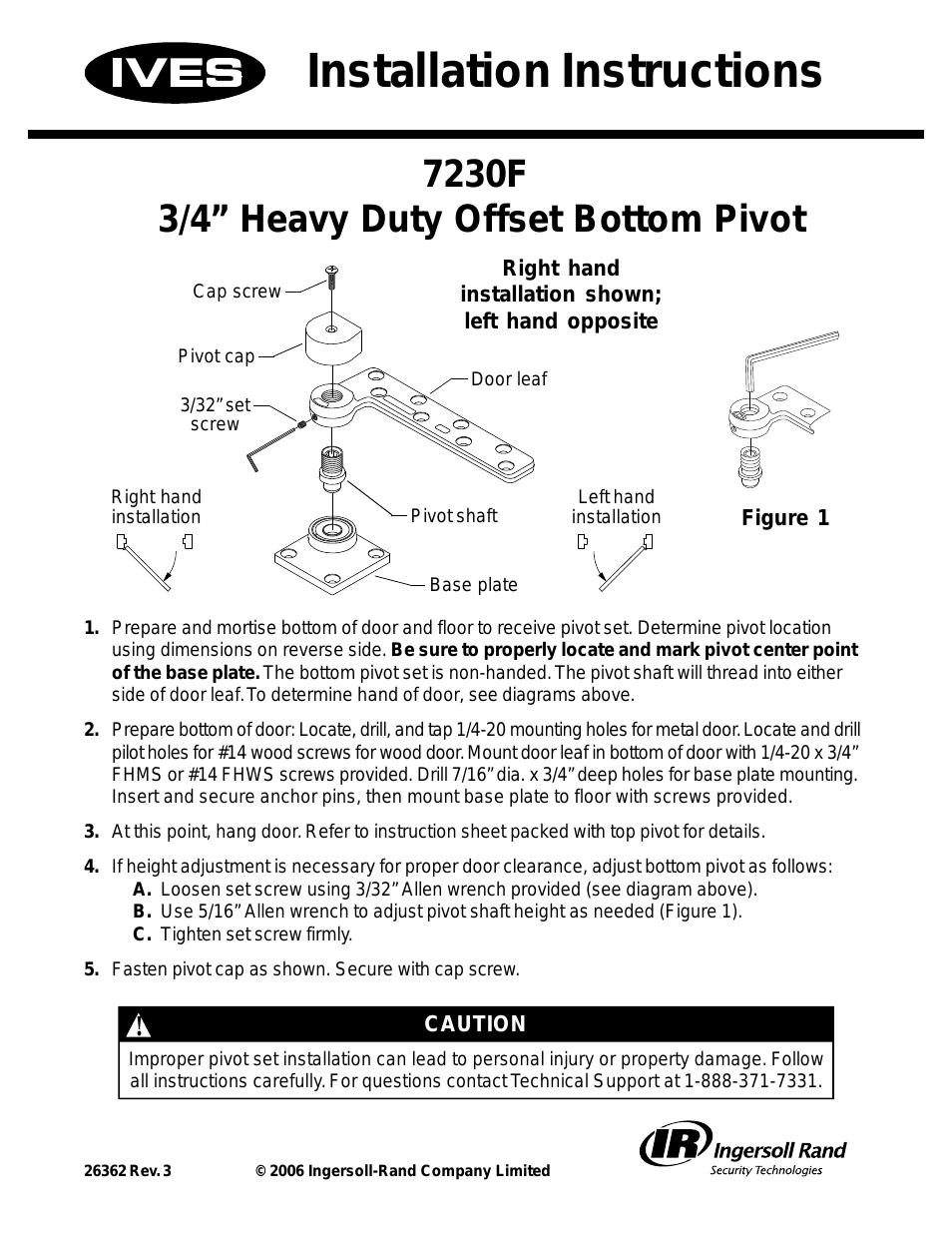 Heavy Duty Offset Top Pivot 7230F