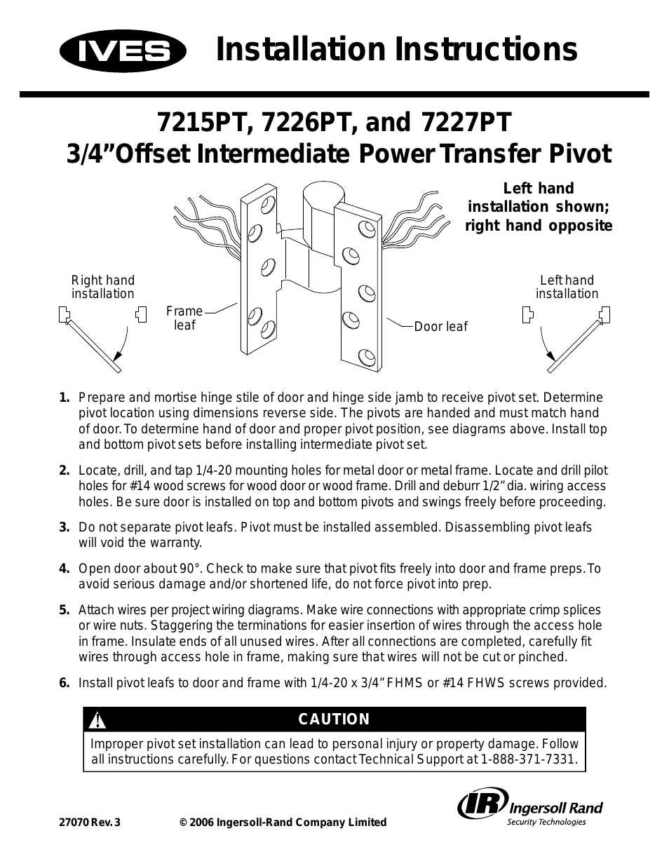 Offset Intermediate Power Transfer Pivot 7215PT