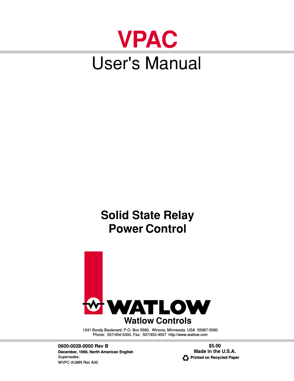 VPAC Solid State Relay Power Control