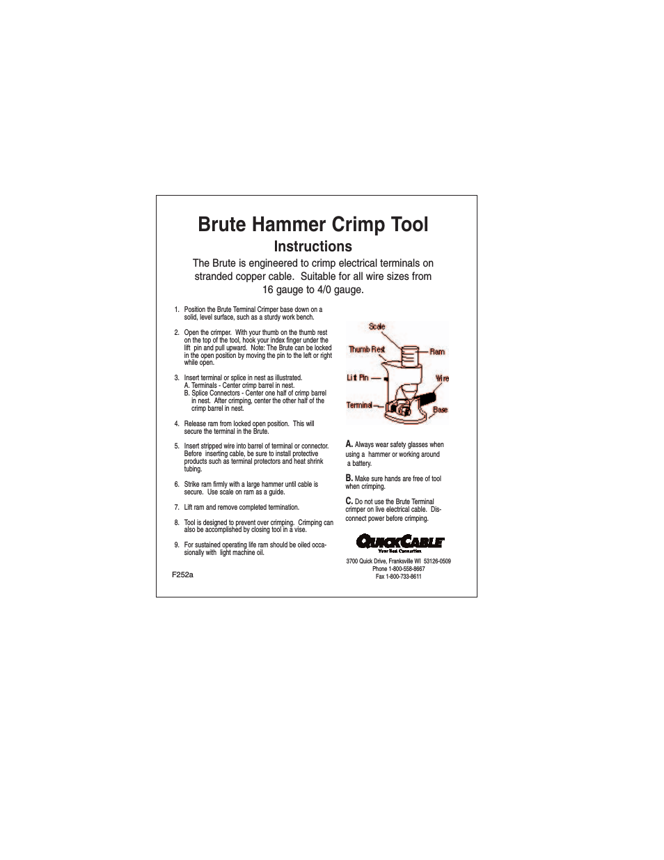 Brute Hammer Crimp Tool