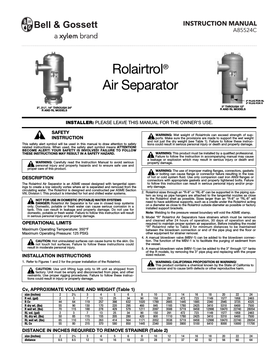 A85524C Rolairtrol Air Separator
