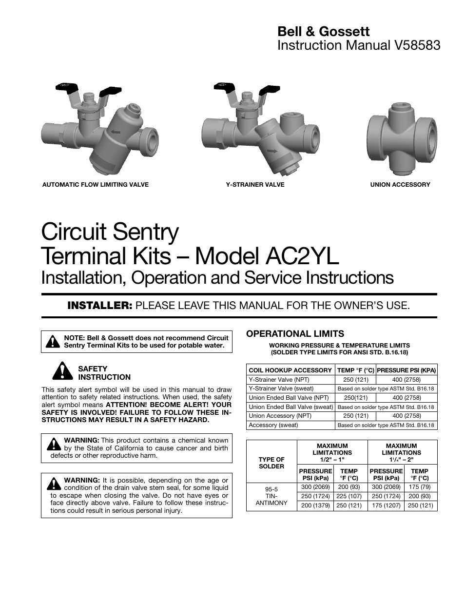V58583 Circuit Sentry Terminal Kits – AC2YL