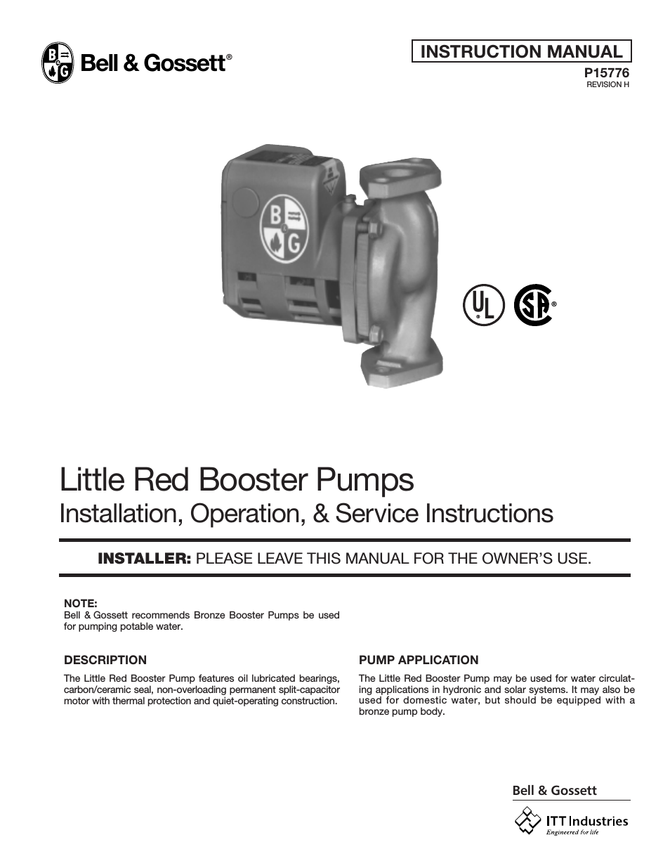 P15776H Little Red Booster Pumps