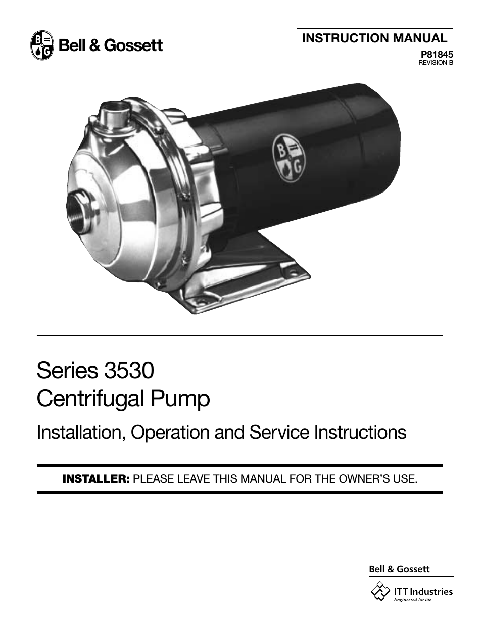 P81845B Series 3530 Centrifugal Pumps