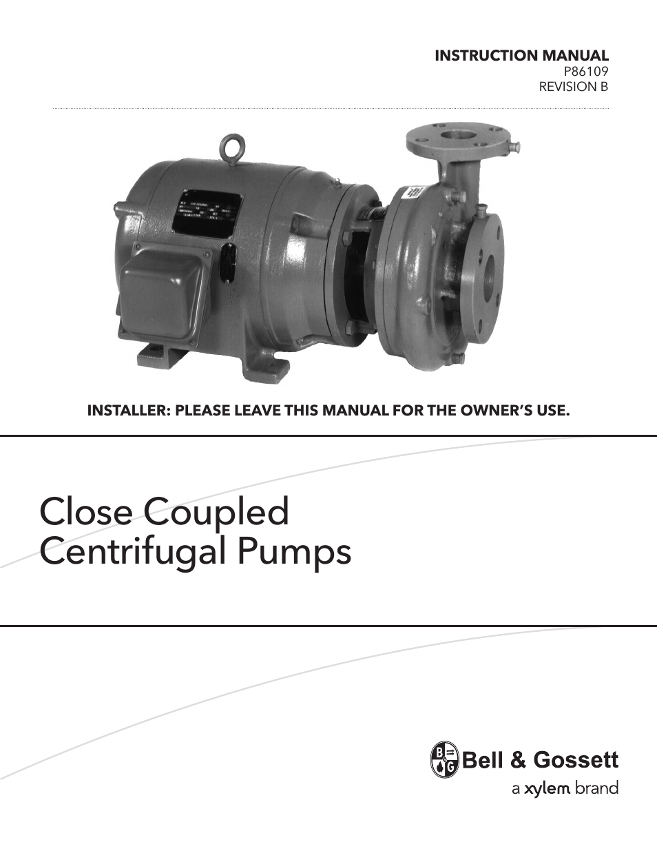 P86109C Close Coupled Centrifugal Pumps