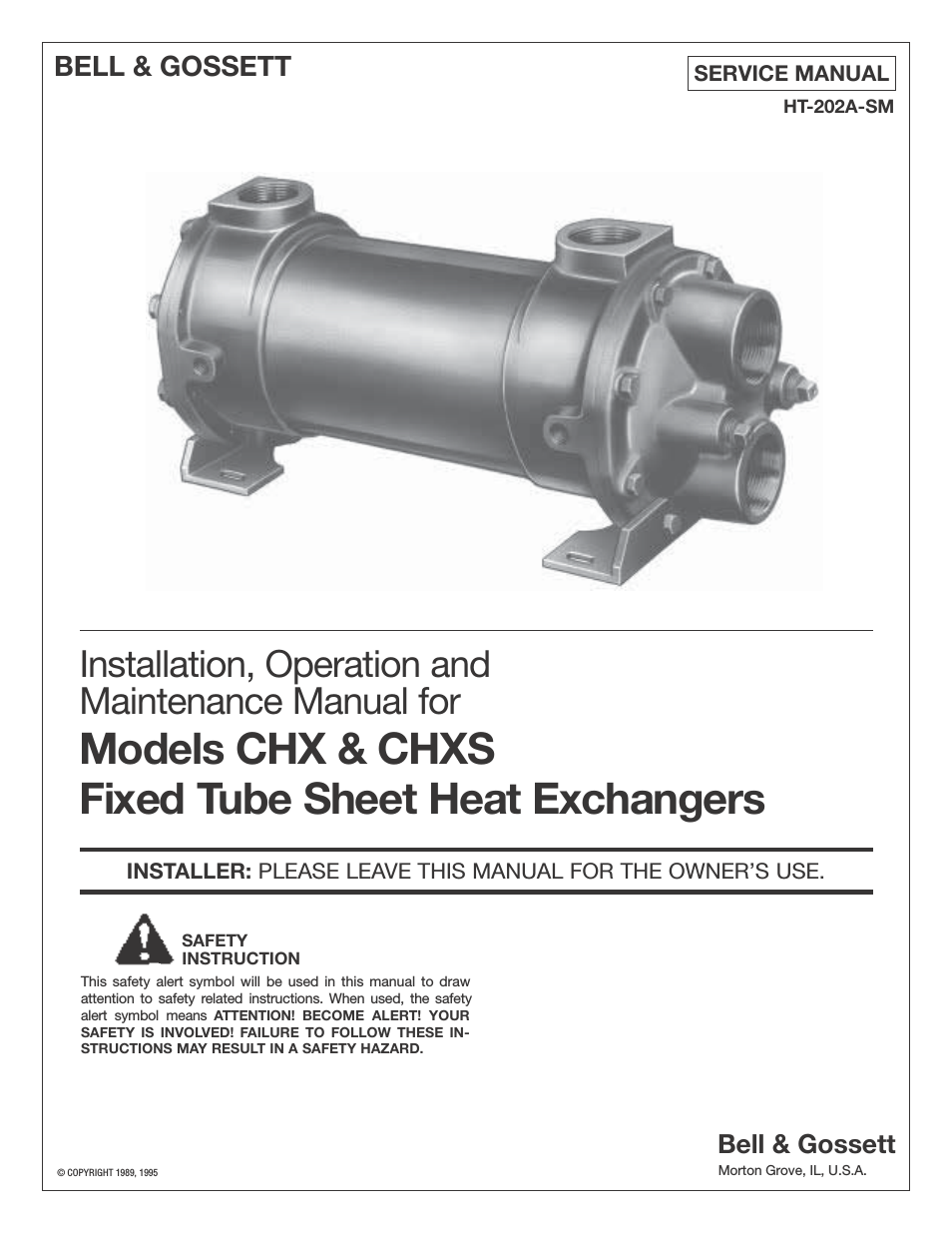 HT 202A SM Models CHX Fixed Tube Sheet Heat Exchangers