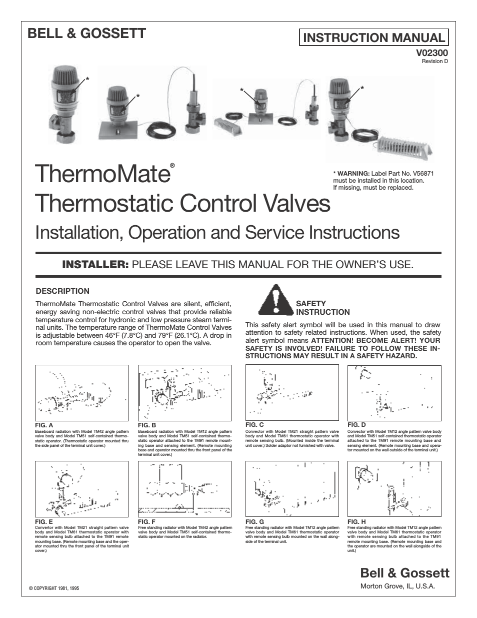 V02300D ThermoMate Thermostatic Control Valves
