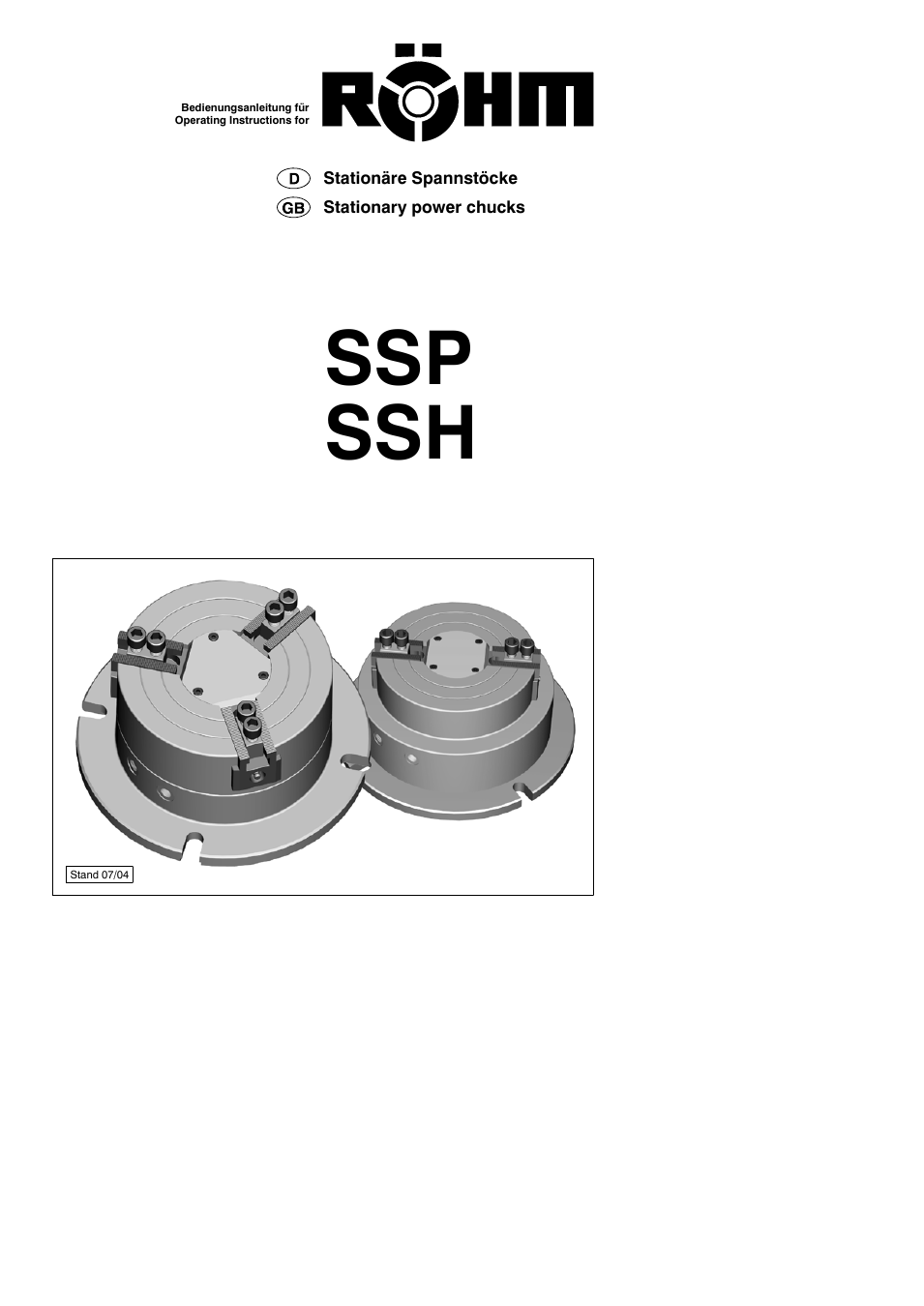SSP / SSH - Stationary power chucks