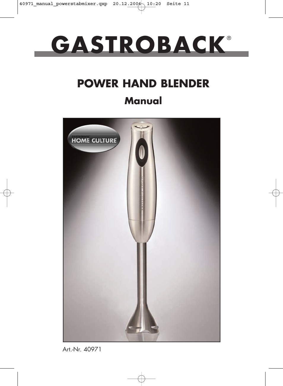 40971 Power Hand Blender Home Culture
