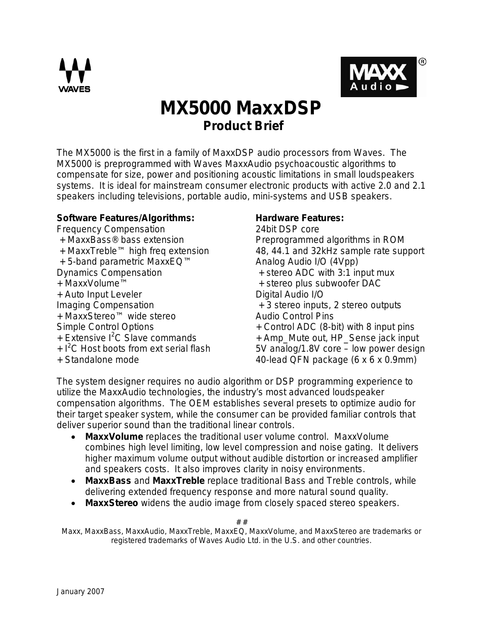 MaxxDSP Audio Processors MX5000