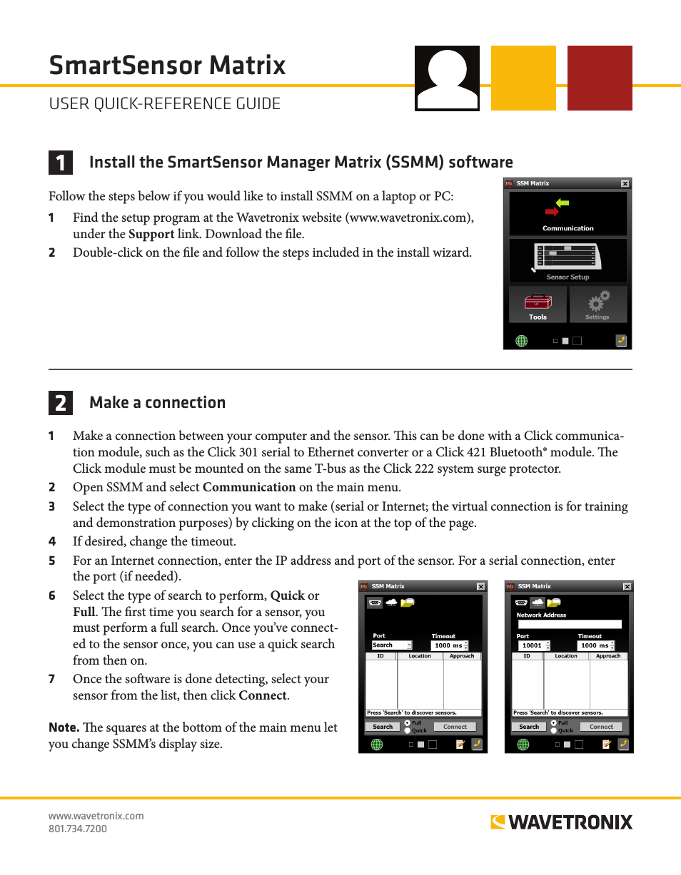 SmartSensor Matrix (SS-225) - Quick-reference Guide (User)