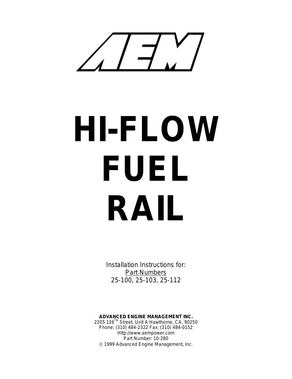 25-100BK High Volume Fuel Rail