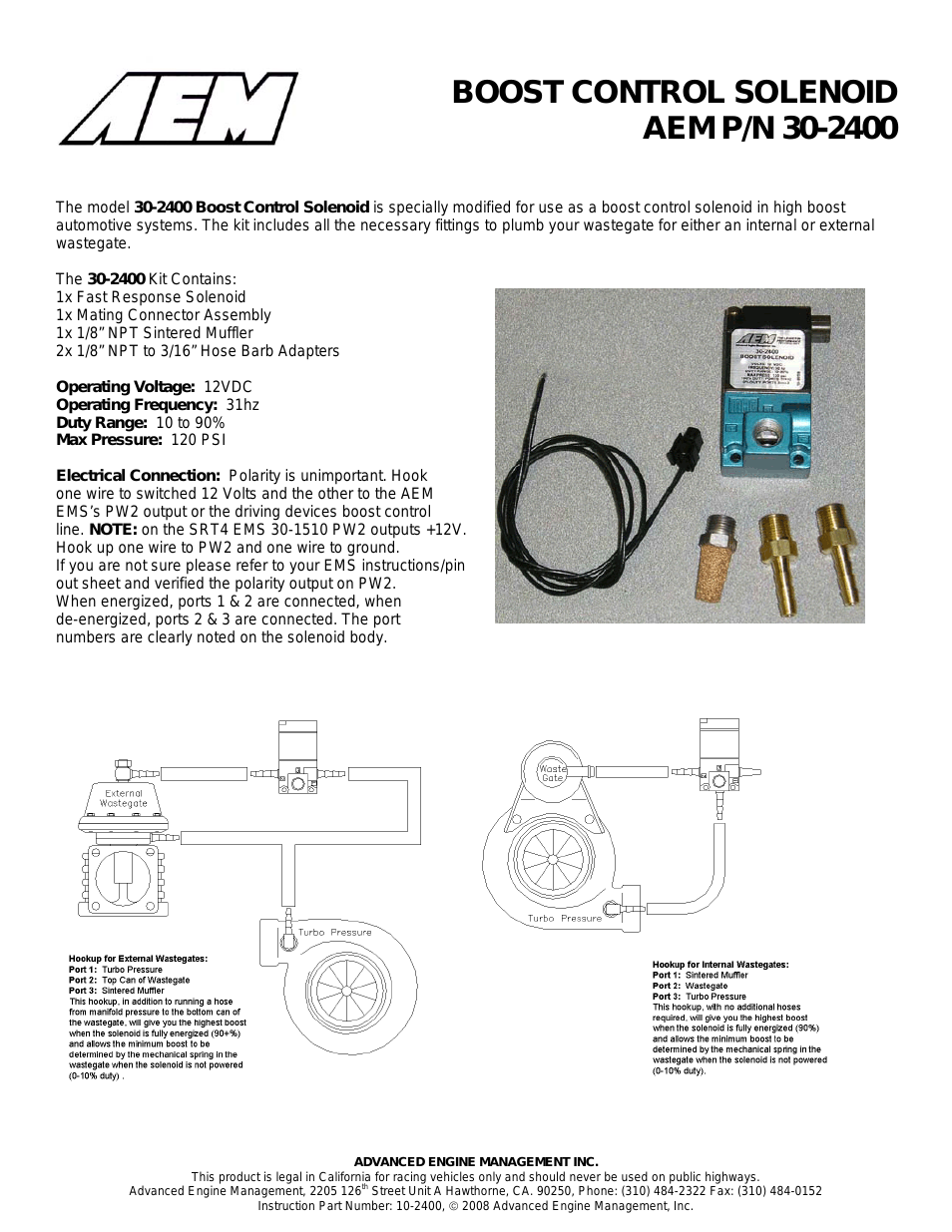 30-2400 Boost Control Solenoid Kit