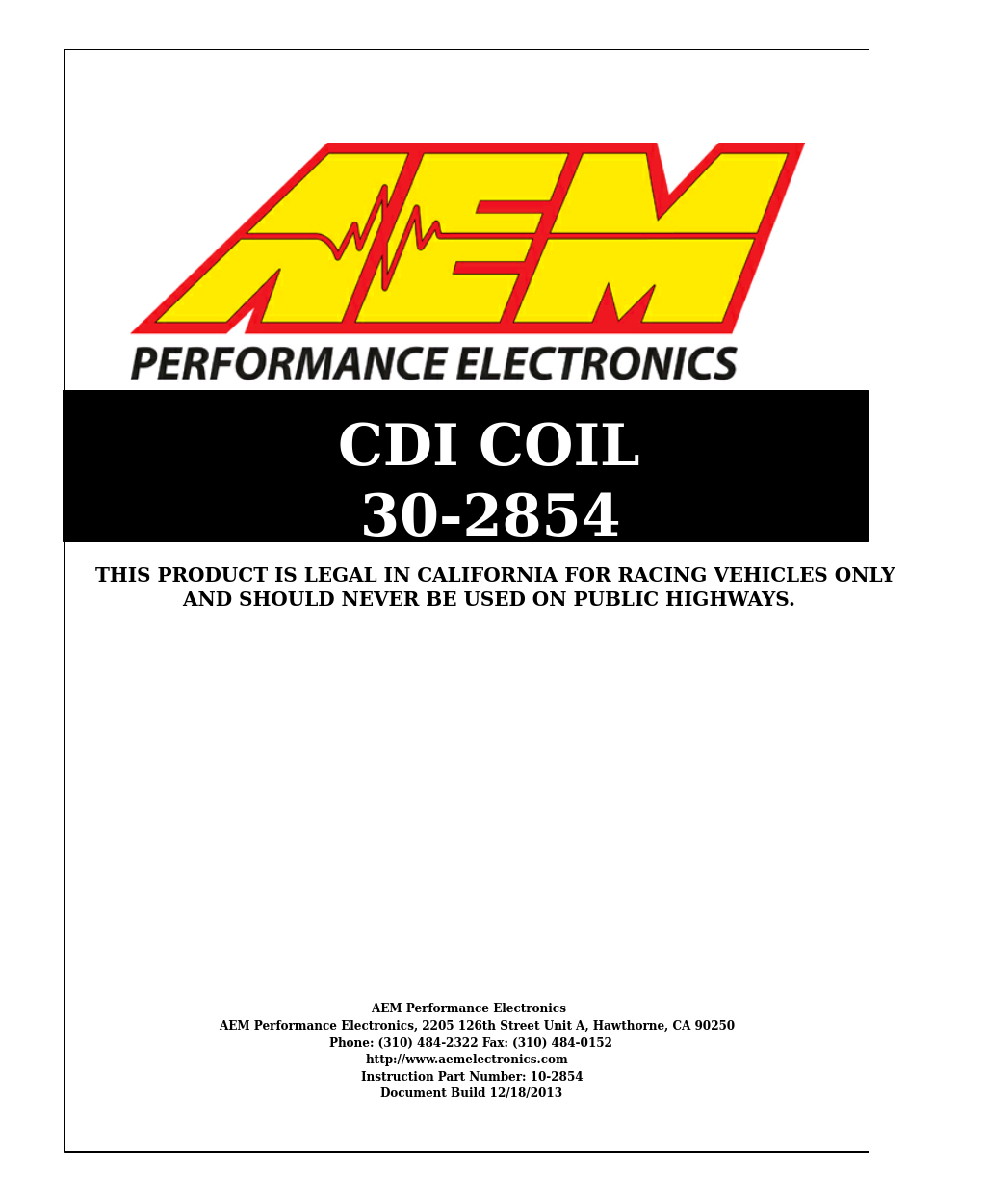 30-2854 CDI Pencil Coil