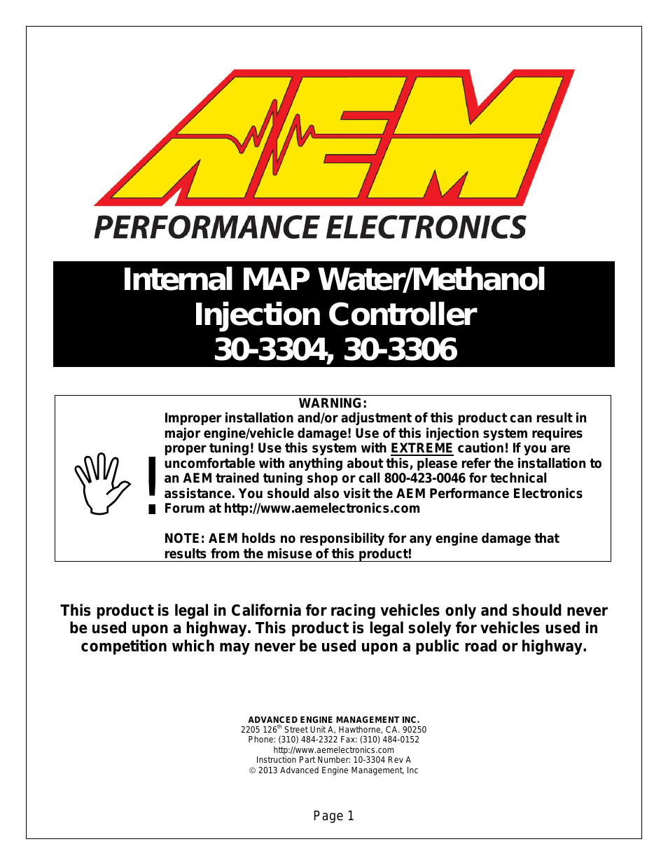 30-3304 V2 Water Methanol Standard Controller Kit