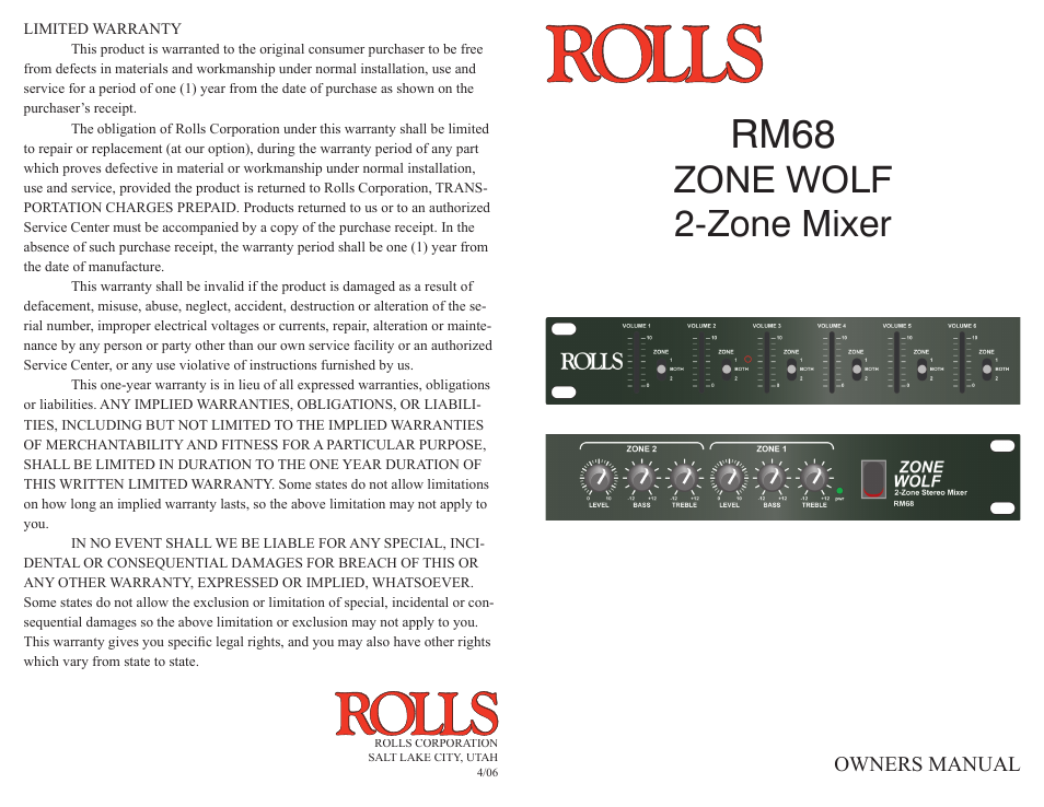 ZONE WOLF RM68